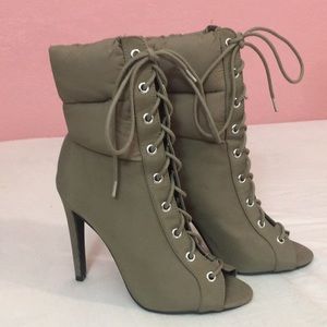 Olive Green Combat Boot Heels